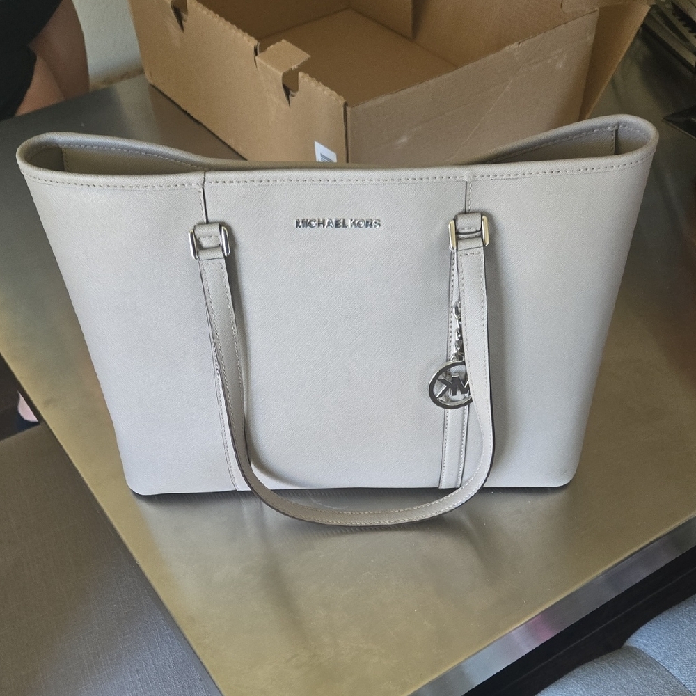 Michael Kors Light Gray Tote Bag